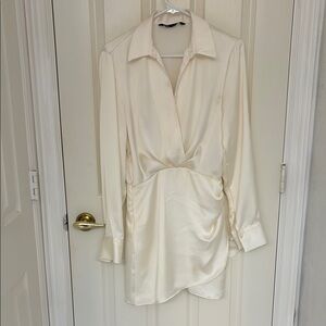 Zara Cream Long Sleeve Dress